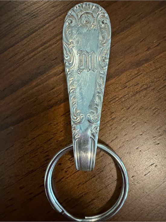 Hand Crafted Other - M Engraved Silverware Keychain